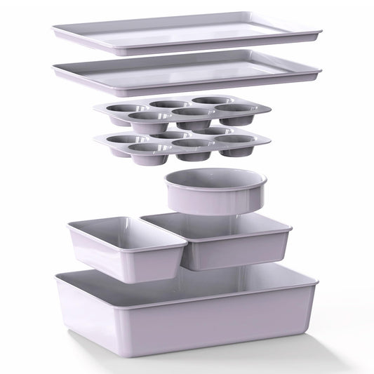 Larder & Vine 8-Piece Stackable Ceramic Nonstick Bakeware Set