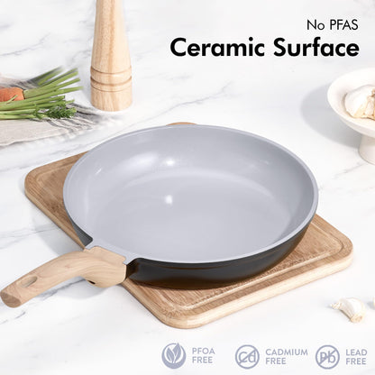 CAROTE 21-Piece Black Nonstick Cookware Set | Granite, Induction Compatible