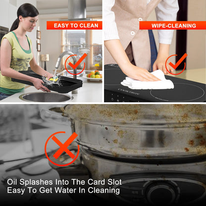 COOKTRON 1800W 2-Burner Induction Cooktop with Cast Iron Griddle | Portable